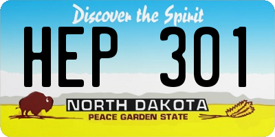 ND license plate HEP301