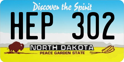 ND license plate HEP302