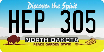 ND license plate HEP305