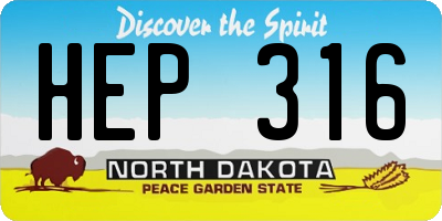 ND license plate HEP316