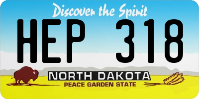 ND license plate HEP318