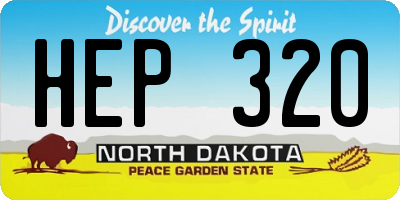 ND license plate HEP320