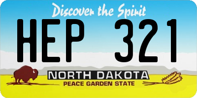 ND license plate HEP321