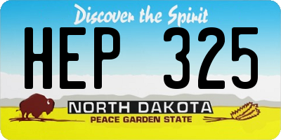 ND license plate HEP325