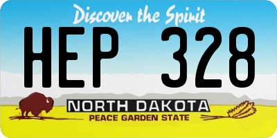 ND license plate HEP328