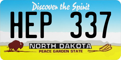 ND license plate HEP337