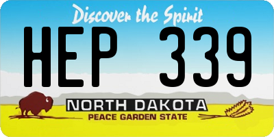 ND license plate HEP339