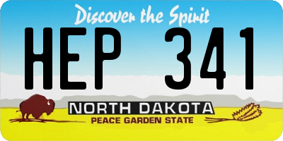 ND license plate HEP341