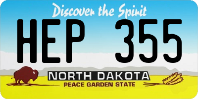 ND license plate HEP355