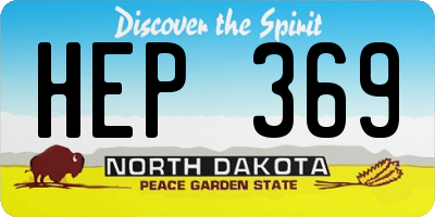 ND license plate HEP369
