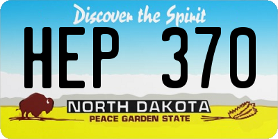 ND license plate HEP370