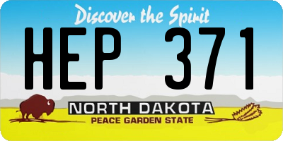 ND license plate HEP371