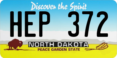 ND license plate HEP372