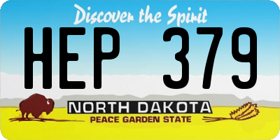 ND license plate HEP379