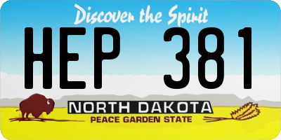 ND license plate HEP381