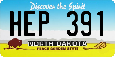 ND license plate HEP391