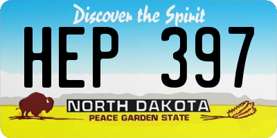 ND license plate HEP397