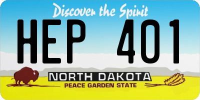 ND license plate HEP401