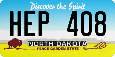 ND license plate HEP408