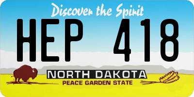 ND license plate HEP418