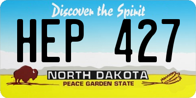 ND license plate HEP427