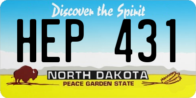 ND license plate HEP431