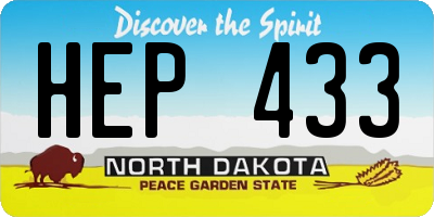 ND license plate HEP433