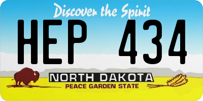 ND license plate HEP434