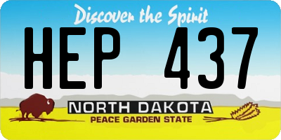 ND license plate HEP437
