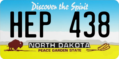 ND license plate HEP438