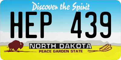 ND license plate HEP439