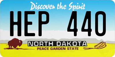 ND license plate HEP440