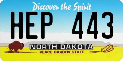 ND license plate HEP443