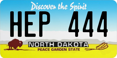 ND license plate HEP444