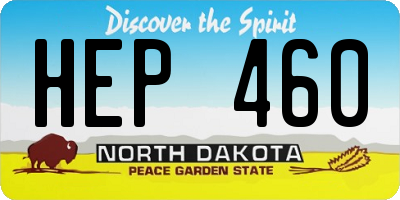 ND license plate HEP460