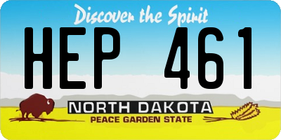 ND license plate HEP461