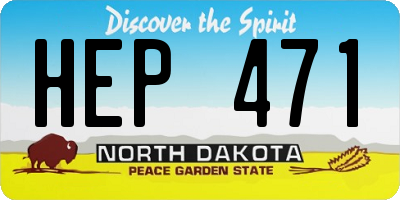 ND license plate HEP471