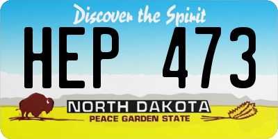 ND license plate HEP473