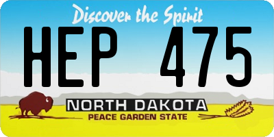 ND license plate HEP475
