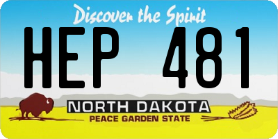 ND license plate HEP481