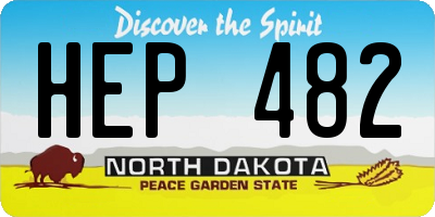 ND license plate HEP482