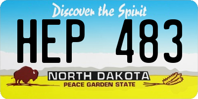 ND license plate HEP483