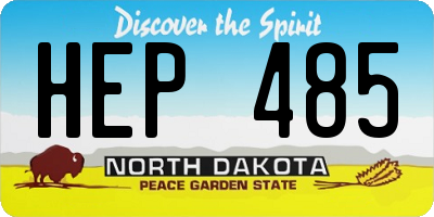 ND license plate HEP485