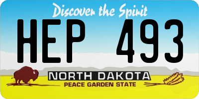 ND license plate HEP493