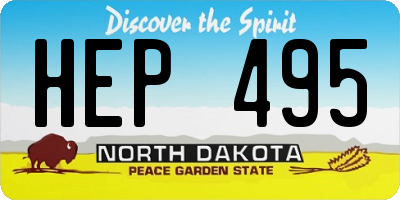 ND license plate HEP495