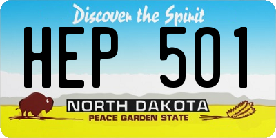 ND license plate HEP501