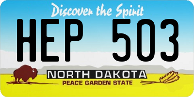 ND license plate HEP503