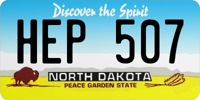 ND license plate HEP507