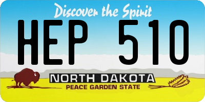 ND license plate HEP510