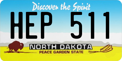 ND license plate HEP511